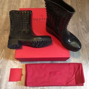 Valentino Rockstud Rainboots - Black Sz 38/8